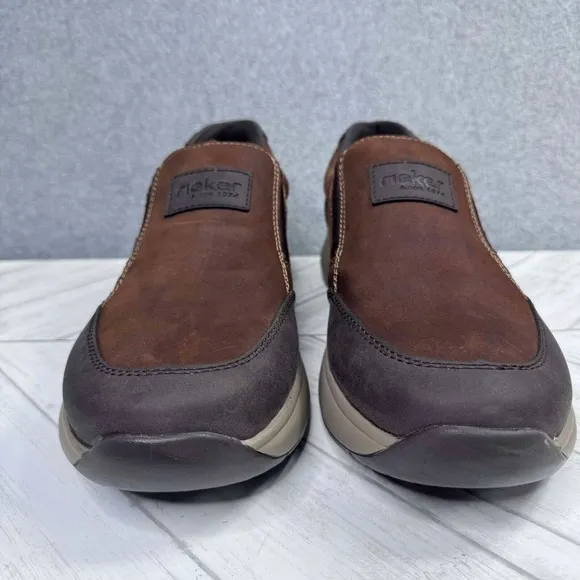 Rieker Deploy Men's Slip-On Shoes Sneakers Tex Leather‎ Brown Size 44/US 10.5