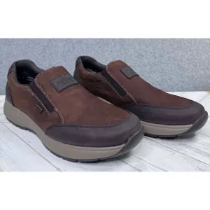 Rieker Deploy Men's Slip-On Shoes Sneakers Tex Leather‎ Brown Size 44/US 10.5