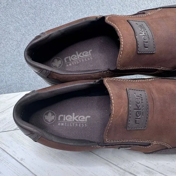 Rieker Deploy Men's Slip-On Shoes Sneakers Tex Leather‎ Brown Size 44/US 10.5