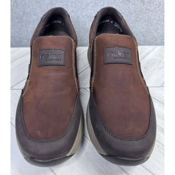 Rieker Deploy Men's Slip-On Shoes Sneakers Tex Leather‎ Brown Size 44/US 10.5