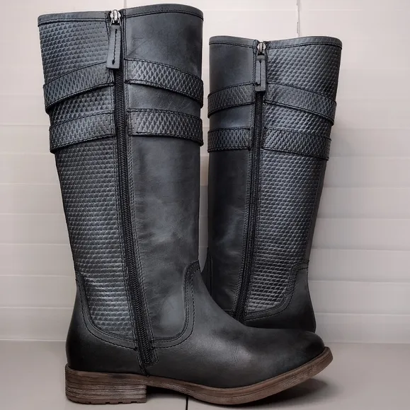 Roan By Bed Stu Date Leather Knee-High Tall Winter Equestrian Biker Boots Sz 8