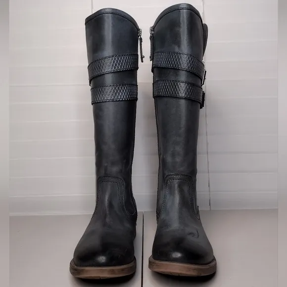 Roan By Bed Stu Date Leather Knee-High Tall Winter Equestrian Biker Boots Sz 8