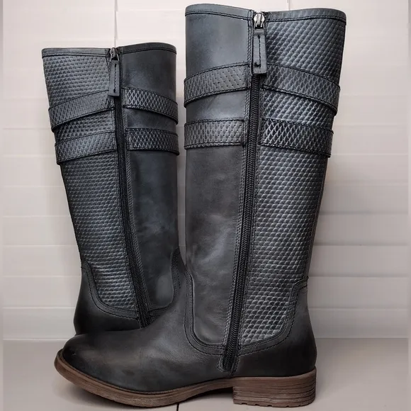 Roan By Bed Stu Date Leather Knee-High Tall Winter Equestrian Biker Boots Sz 8