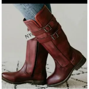 ROAN BY BED STU DATE TALL LEATHER RIDING BOOTS NWOB SIZE 8.5 BURGUNDY