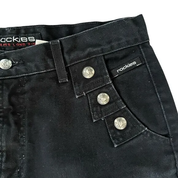 Rockies Vintage Western High Waist Bareback Studded Denim Jeans 13/14 (30 x 33)