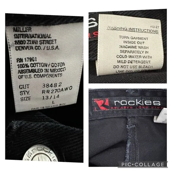 Rockies Vintage Western High Waist Bareback Studded Denim Jeans 13/14 (30 x 33)