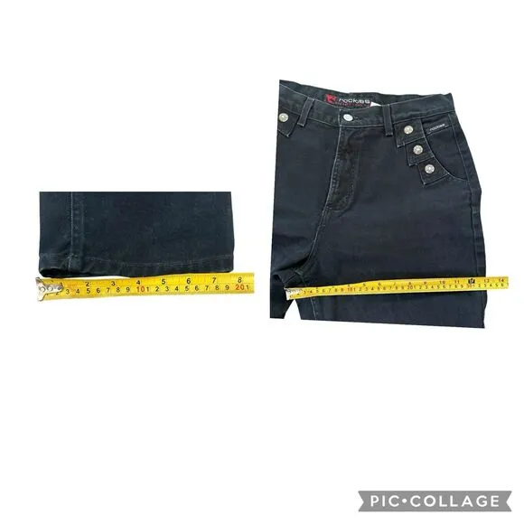 Rockies Vintage Western High Waist Bareback Studded Denim Jeans 13/14 (30 x 33)