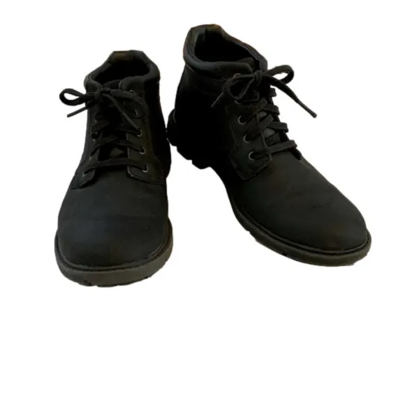 ROCKPORT Mens Leather Hiking Boots, Size 8.5 Euro 42, Black.