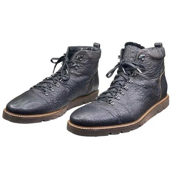 Ross &amp; Snow Mens Stefano SP Black Leather Lined Chukka Boot Size US 14