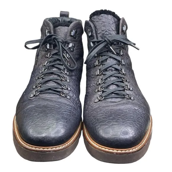 Ross &amp; Snow Mens Stefano SP Black Leather Lined Chukka Boot Size US 14