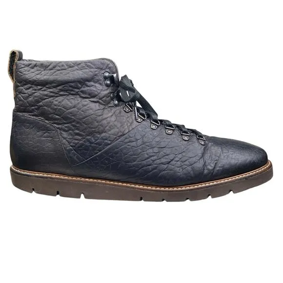 Ross &amp; Snow Mens Stefano SP Black Leather Lined Chukka Boot Size US 14