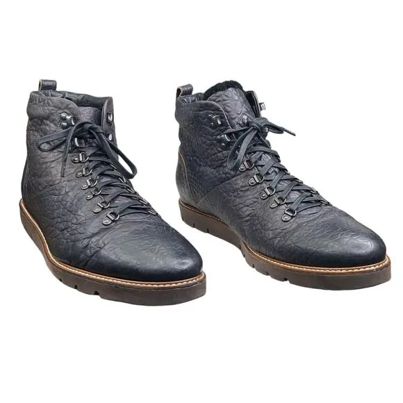 Ross &amp; Snow Mens Stefano SP Black Leather Lined Chukka Boot Size US 14