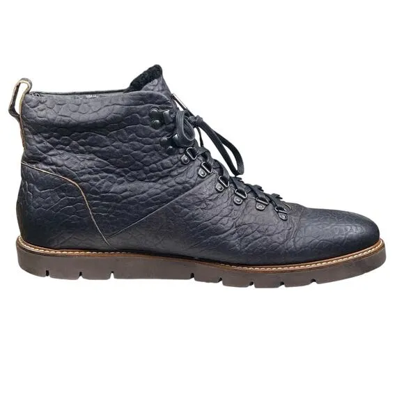 Ross &amp; Snow Mens Stefano SP Black Leather Lined Chukka Boot Size US 14