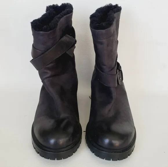 Ross &amp; Snow Moto Emilina Moto Black Boots 10