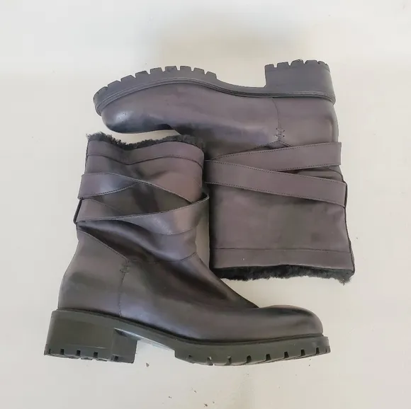Ross &amp; Snow Moto Emilina Moto Black Boots 10