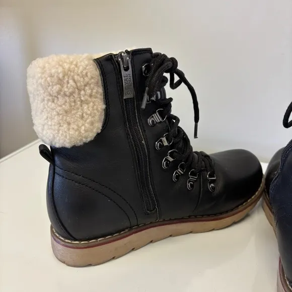 Royal Canadian Lethbridge Winter Boots Black Leather Fur Waterproof Women’s 8