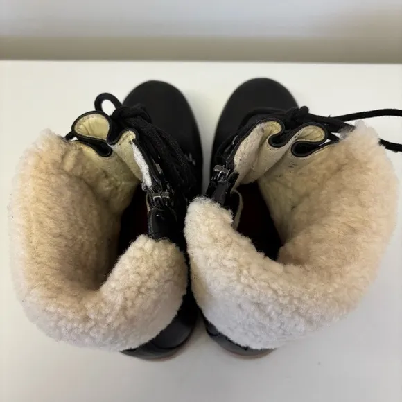 Royal Canadian Lethbridge Winter Boots Black Leather Fur Waterproof Women’s 8
