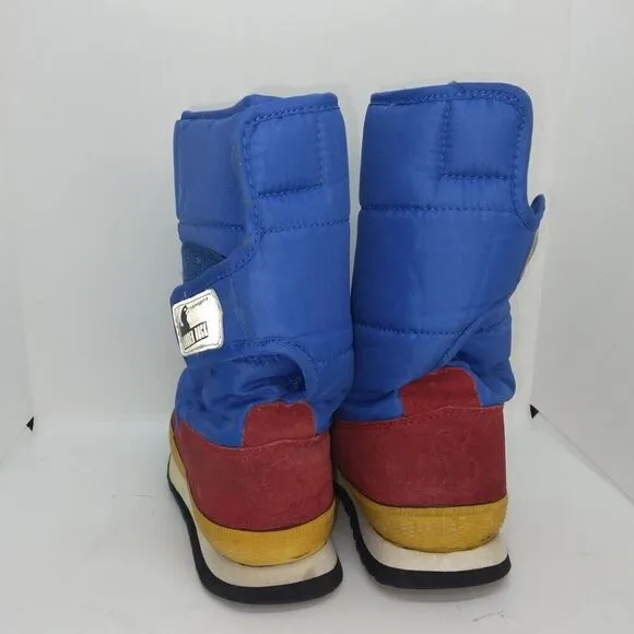 Rubber Duck Boys Pre-owned Insulated Blue &amp; Red Winter Boots - sz. 6 1/2