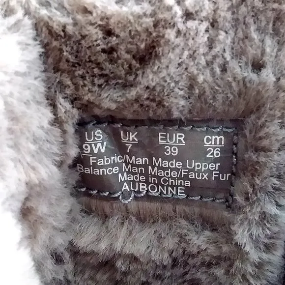 Ryka Aubonne Winter Boots Size 9W Water Repellant Bungee Lace Blue Faux Fur