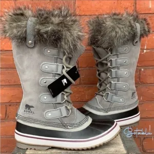 SALE❤️ SOREL Joan of Arctic NEW Fur Cuff Lace Up Waterproof Insulated Boots 6 37