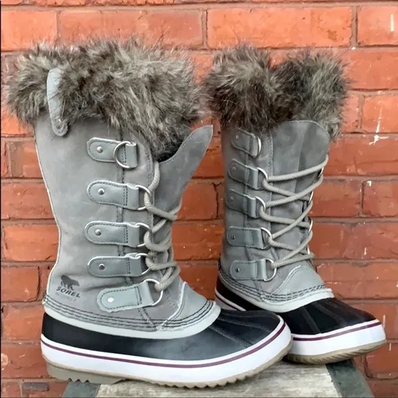 SALE❤️ SOREL NEW Joan of Arctic Waterproof Fur Tall Lace Up Winter Snow Boots 6