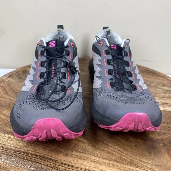 Salomon Sense Ride 5 Plum Kitten Pink Glow Womens Black Size 7.5 Running Shoes