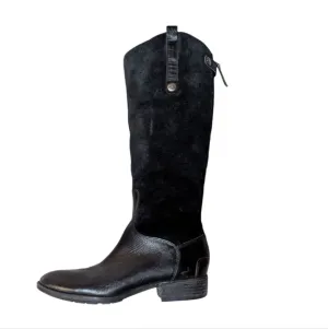 Sam Edelman Boots Pembroke Black Suede Leather Riding 8.5 Equestrian Preppy