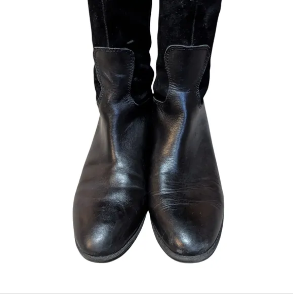 Sam Edelman Boots Pembroke Black Suede Leather Riding 8.5 Equestrian Preppy