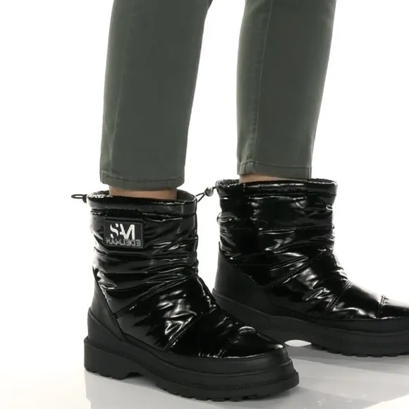 SAM EDELMAN Carlton Leather Trimmed Puffer Snow Boots Women’s Sizes 7 &amp; 8 - New