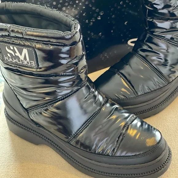 SAM EDELMAN Carlton Leather Trimmed Puffer Snow Boots Women’s Sizes 7 &amp; 8 - New