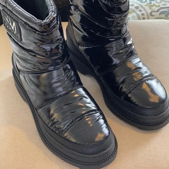 SAM EDELMAN Carlton Leather Trimmed Puffer Snow Boots Women’s Sizes 7 &amp; 8 - New