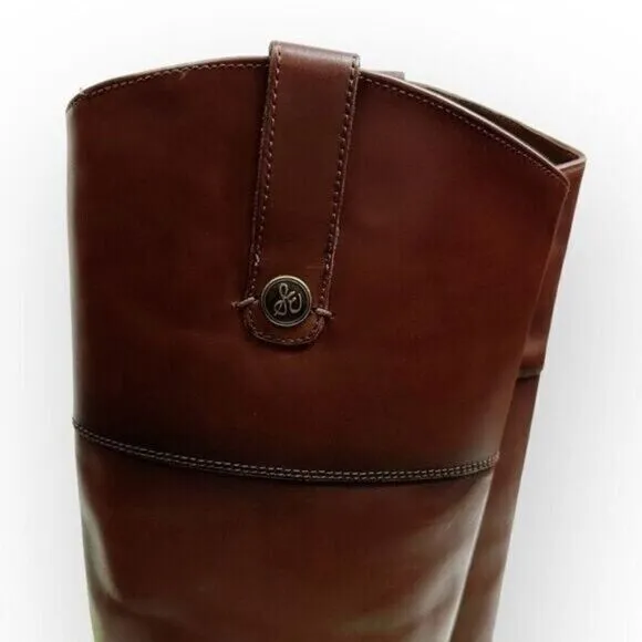 SAM EDELMAN Drina Leather Riding Boot Terrazo Brown NIB -‎ size 6.5 Equestrian