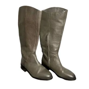 Sam Edelman gray pebbled leather equestrian knee high riding boots size 8.5