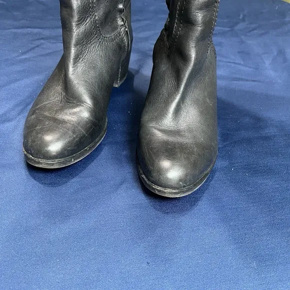 Sam Edelman Loren Boots Sz 8 Women's Black Leather Knee High Riding Equestrian