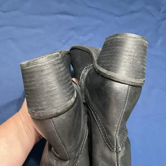 Sam Edelman Loren Boots Sz 8 Women's Black Leather Knee High Riding Equestrian