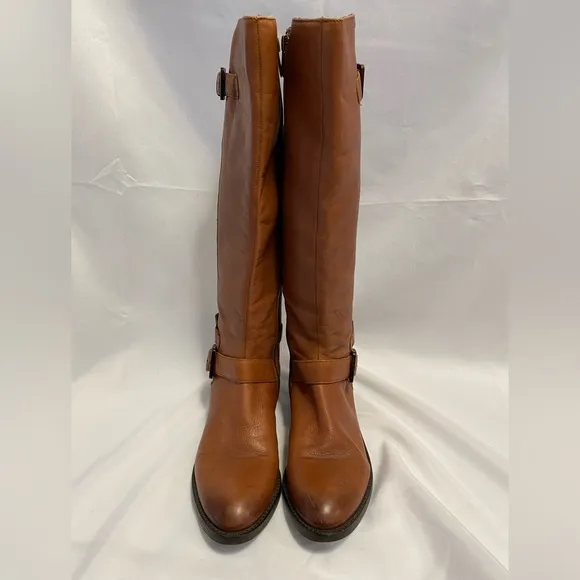 Sam Edelman Moore Tall Riding Equestrian Tan Buckle Detail Women’s Boot Size 7.5