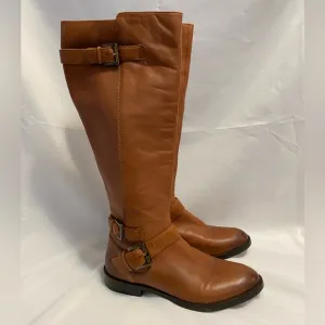Sam Edelman Moore Tall Riding Equestrian Tan Buckle Detail Women’s Boot Size 7.5