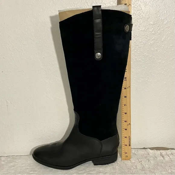 Sam Edelman Pembrooke Black Suede Leather Riding Boots Women’s Size 8.5M