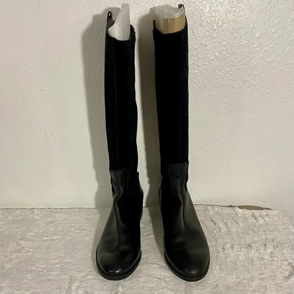 Sam Edelman Pembrooke Black Suede Leather Riding Boots Women’s Size 8.5M