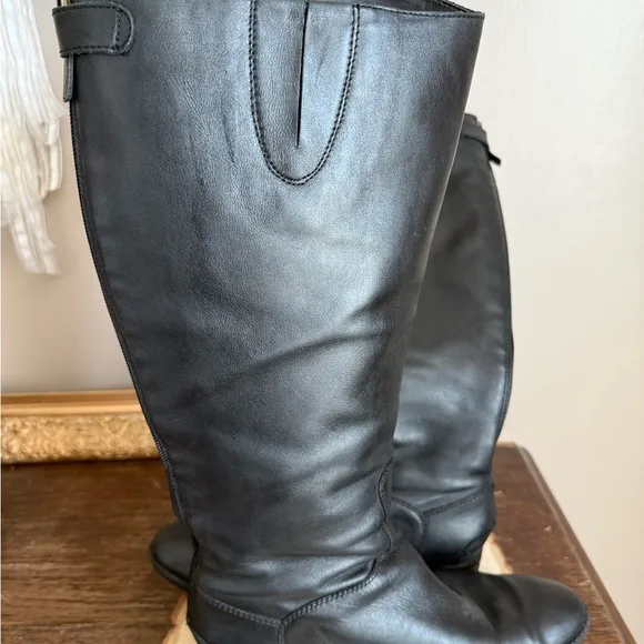 Sam Edelman 'Penny 2' Black Leather Wide Calf Tall Riding Boots. Women’s 8M