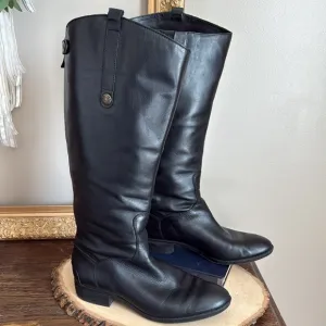 Sam Edelman 'Penny 2' Black Leather Wide Calf Tall Riding Boots. Women’s 8M