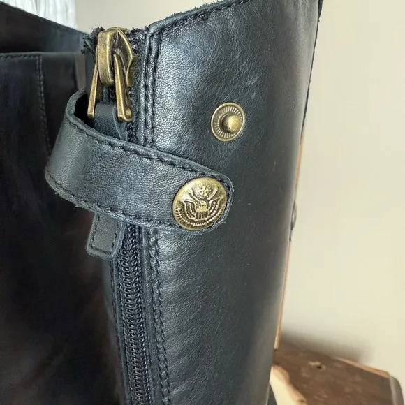 Sam Edelman 'Penny 2' Black Leather Wide Calf Tall Riding Boots. Women’s 8M
