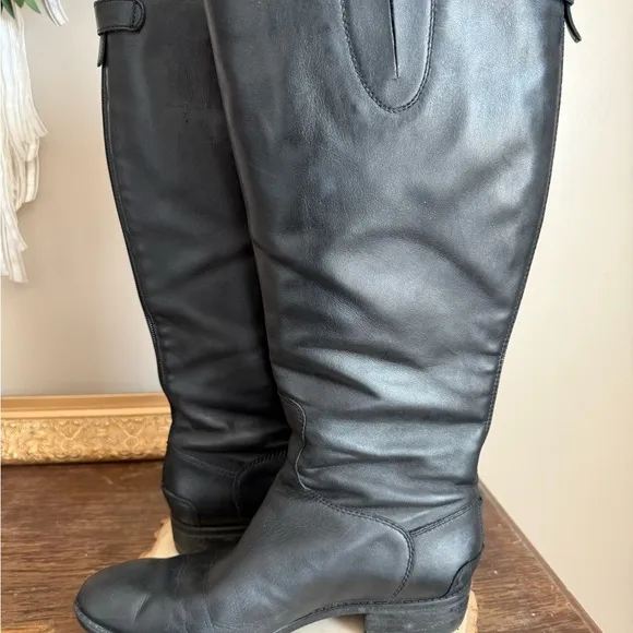 Sam Edelman 'Penny 2' Black Leather Wide Calf Tall Riding Boots. Women’s 8M