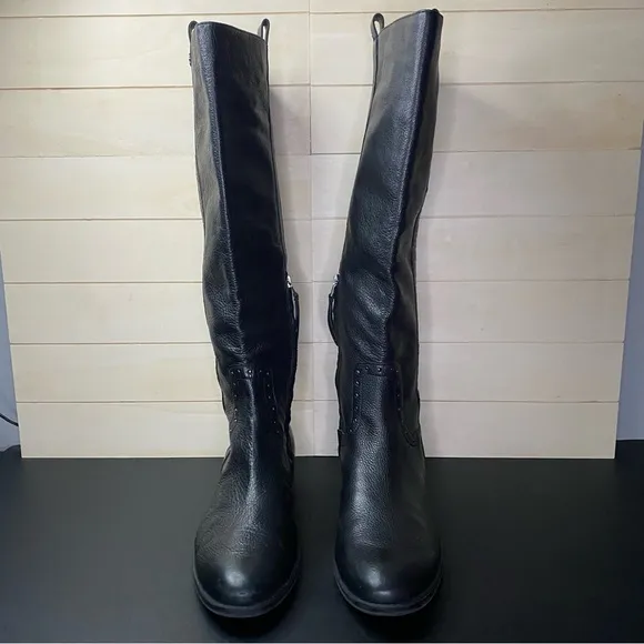 Sam Edelman Prina Riding Boots Women's Size 10 Shoes Black Leather Tall Boots M
