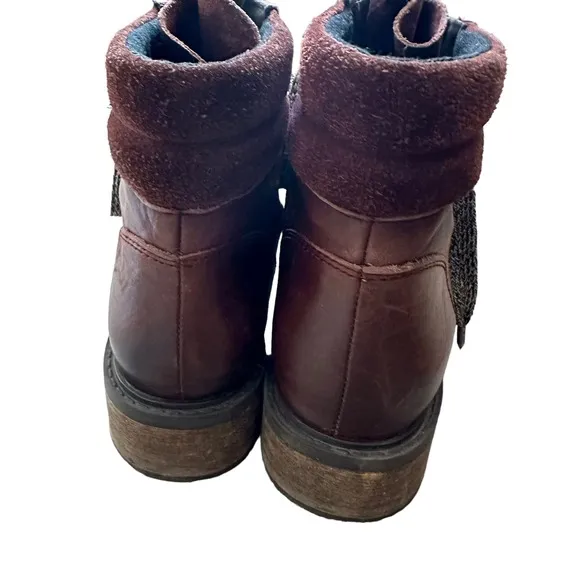 Sam Edelman | Size 7.5 Darrah Hiking Bootie Lace Up Block Heel Round Toe