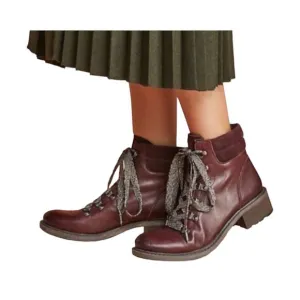 Sam Edelman | Size 7.5 Darrah Hiking Bootie Lace Up Block Heel Round Toe