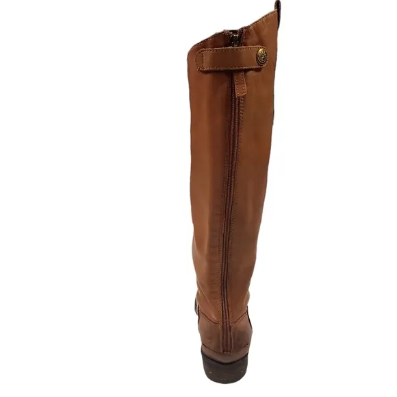 Sam Edelman Whiskey Brown Leather Penny Knee High Boots Sz 7M Riding Equestrian