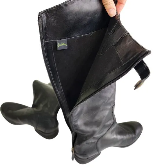 Sam Edelman Womens Penny Leather Riding Boots Size 7 Black Equestrian Tall Boot
