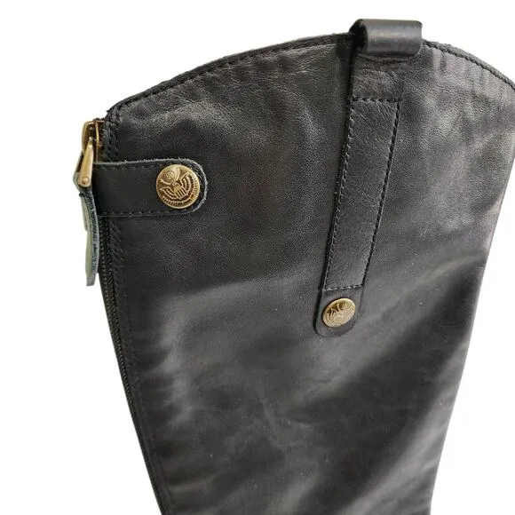 Sam Edelman Womens Penny Leather Riding Boots Size 7 Black Equestrian Tall Boot