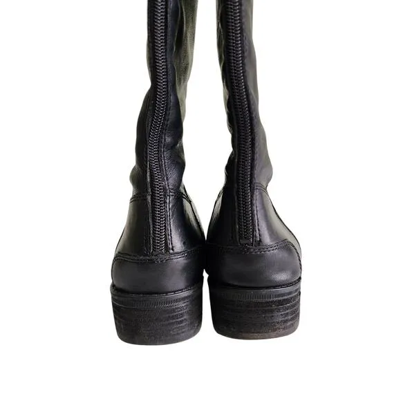 Sam Edelman Womens Penny Leather Riding Boots Size 7 Black Equestrian Tall Boot